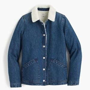 J Crew Denim/Sherpa Lined Swing Jacket